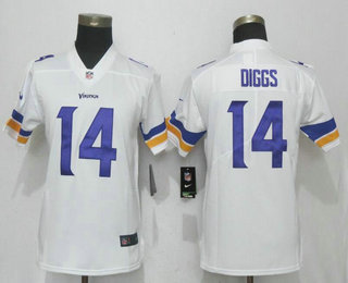 Women's Minnesota Vikings #14 Stefon Diggs White 2017 Vapor Untouchable Stitched NFL Nike Limited Jersey