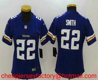 Women's Minnesota Vikings #22 Harrison Smith Purple 2017 Vapor Untouchable Stitched NFL Nike Limited Jersey