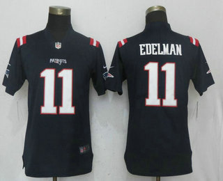 Women's New England Patriots #11 Julian Edelman Navy Blue 2016 Color Rush Stitched NFL Nike Limited Jersey