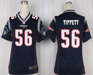 Women's New England Patriots #56 Andre Tippett NEW Navy Blue Team Color Stitched NFL Nike Game Jersey