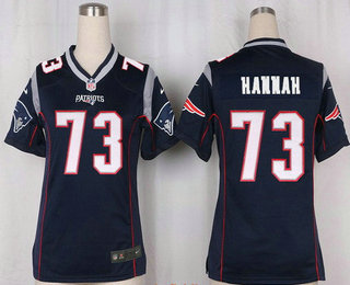 Women's New England Patriots #73 John Hannah NEW Navy Blue Team Color Stitched NFL Nike Game Jersey