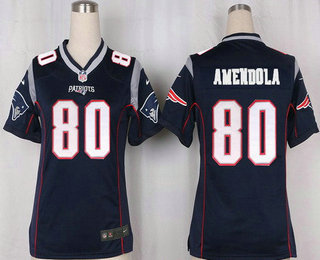 Women's New England Patriots #80 Danny Amendola NEW Navy Blue Team Color Stitched NFL Nike Game Jersey
