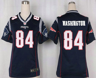 Women's New England Patriots #84 Joe Washington NEW Navy Blue Team Color Stitched NFL Nike Game Jersey