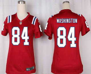 Women's New England Patriots #84 Joe Washington Red Alternate Stitched NFL Nike Game Jersey