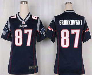 Women's New England Patriots #87 Rob Gronkowski NEW Navy Blue Team Color Stitched NFL Nike Game Jersey