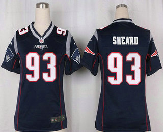 Women's New England Patriots #93 Jabaal Sheard NEW Navy Blue Team Color Stitched NFL Nike Game Jersey