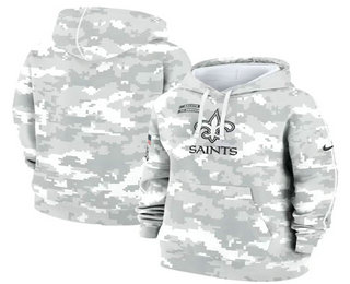Women's New Orleans Saints Arctic Camo 2024 Salute to Service Club Fleece Pullover Hoodie