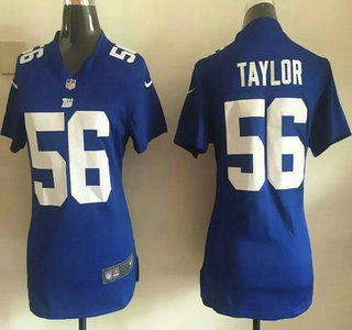 Women's New York Giants #56 Lawrence Taylor Royal Blue Retired Player NFL Nike Game Jersey