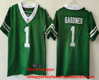 Women's New York Jets #1 Sauce Gardner Limited Green 2024 Vapor Jersey