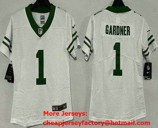 Women's New York Jets #1 Sauce Gardner Limited White Vapor Jersey
