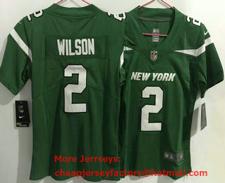 Women's New York Jets #2 Zach Wilson Green 2021 Vapor Untouchable Stitched NFL Nike Limited Jersey