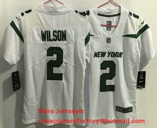 Women's New York Jets #2 Zach Wilson White 2021 Vapor Untouchable Stitched NFL Nike Limited Jersey