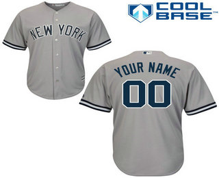 Women's New York Yankees Road Gray Authentic Customized Baseball Jersey
