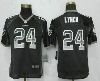Women's Oakland Raiders #24 Marshawn Lynch Black Drift Stitched NFL Nike Fashion Jersey