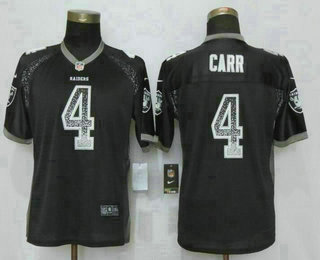 Women's Oakland Raiders #4 Derek Carr Black Drift Stitched NFL Nike Fashion Jersey