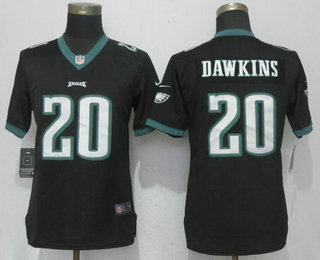 Women's Philadelphia Eagles #20 Brian Dawkins Black 2017 Vapor Untouchable Stitched NFL Nike Limited Jersey