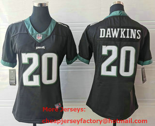 Women's Philadelphia Eagles #20 Brian Dawkins Black 2018 Vapor Untouchable Stitched NFL Nike Limited Jersey