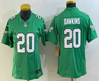 Women's Philadelphia Eagles #20 Brian Dawkins Green Alternate FUSE Vapor Limited Stitched Jersey