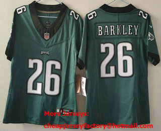 Women's Philadelphia Eagles #26 Saquon Barkley Limited Green FUSE Vapor Jersey