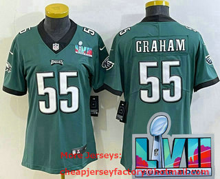 Women's Philadelphia Eagles #55 Brandon Graham Limited Green Super Bowl LVII Vapor Jersey