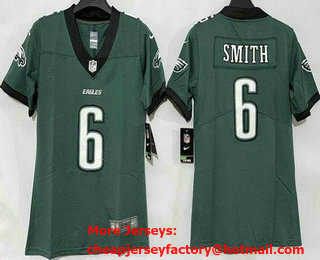 Women's Philadelphia Eagles #6 DeVonta Smith Limited Midnight Green Vapor Jersey