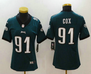 Women's Philadelphia Eagles #91 Fletcher Cox Midnight Green 2017 Vapor Untouchable Stitched NFL Nike Limited Jersey