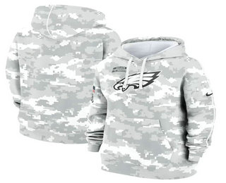Women's Philadelphia Eagles Arctic Camo 2024 Salute to Service Club Fleece Pullover Hoodie