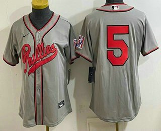 Women's Philadelphia Phillies #5 Bryson Stott Gray 2026 Field of Dreams Stadium Stitched Baseball Jersey