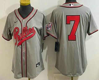 Women's Philadelphia Phillies #7 Trea Turner Gray 2026 Field of Dreams Stadium Stitched Baseball Jersey
