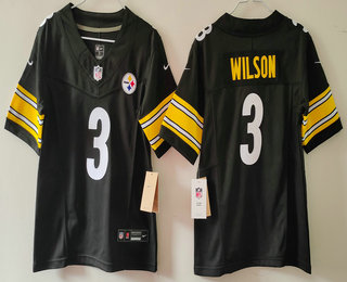 Women's Pittsburgh Steelers #3 Russell Wilson Limited Black FUSE Jersey