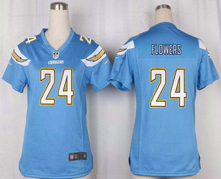 Women's San Diego Chargers #24 Brandon Flowers Light Blue Alternate Stitched NFL Nike Game Jersey