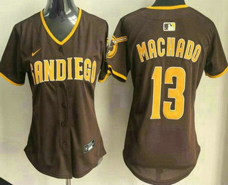 Women's San Diego Padres #13 Manny Machado Brown Limited Jersey