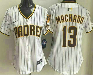 Women's San Diego Padres #13 Manny Machado White Limited Jersey