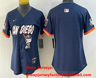 Women's San Diego Padres X Hello Kitty Blank Navy 2026 City Connect Stadium Jersey