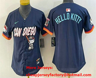 Women's San Diego Padres X Hello Kitty Navy 2026 City Connect Stadium Jersey