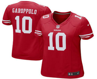 Women's San Francisco 49ers #10 Jimmy Garoppolo Scarlet Red Team Color Stitched NFL Nike Game Jersey
