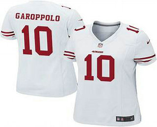 Women's San Francisco 49ers #10 Jimmy Garoppolo White Road Stitched NFL Nike Game Jersey
