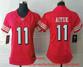 Women's San Francisco 49ers #11 Brandon Aiyuk Red 2021 Color Rush Vapor Untouchable Limited Jersey