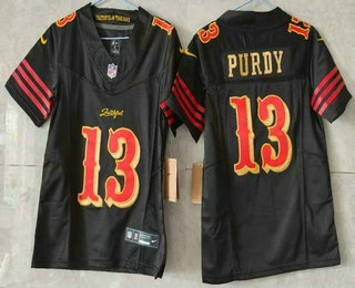Women's San Francisco 49ers #13 Brock Purdy Limited Black Rivalries FUSE Vapor Jersey