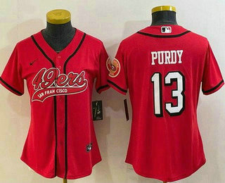 Women's San Francisco 49ers #13 Brock Purdy Limited Red Alternate Baseball Jersey