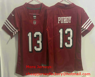 Women's San Francisco 49ers #13 Brock Purdy New Red 2022 Color Rush Vapor Untouchable Limited Jersey
