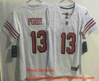 Women's San Francisco 49ers #13 Brock Purdy New White 2022 Color Rush Vapor Untouchable Limited Jersey