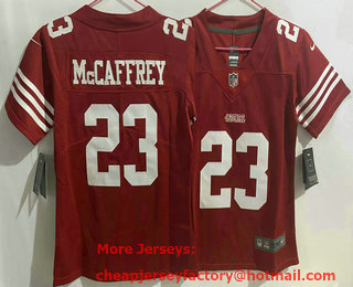 Women's San Francisco 49ers #23 Christian McCaffrey 2022 Red Vapor Untouchable Stitched Limited Jersey