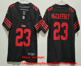 Women's San Francisco 49ers #23 Christian McCaffrey Black Limited FUSE Vapor Jersey