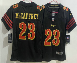 Women's San Francisco 49ers #23 Christian McCaffrey Limited Black Rivalries Vapor Jersey