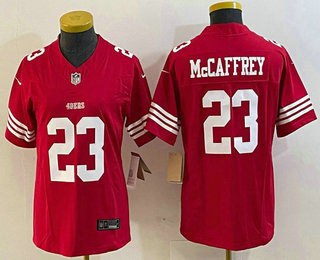 Women's San Francisco 49ers #23 Christian McCaffrey Red Limited FUSE Vapor Jersey