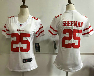Women's San Francisco 49ers #25 Richard Sherman White 2017 Vapor Untouchable Stitched NFL Nike Limited Jersey