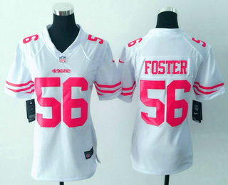 Women's San Francisco 49ers #56 Reuben Foster White Road Stitched NFL Nike Game Jersey