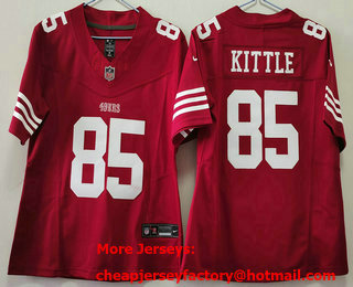 Women's San Francisco 49ers #85 George Kittle Limited Red FUSE Vapor Jersey