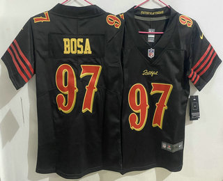 Women's San Francisco 49ers #97 Nick Bosa Limited Black Rivalries Vapor Jersey